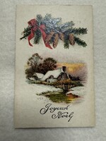 Antik, régi litho Karácsonyi  képeslap                            -4.