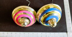 BUGÓCSIGA PÁROS RÉGI FÚJT ÜVEG KARÁCSONY KARÁCSONYFADÍSZ DÍSZ FENYŐFADÍSZ