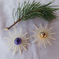 Retro karácsonyfadísz-  műanyag hópehely 2 db! Ritkább! Vintage