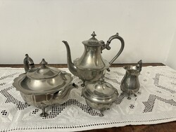 James Dixon & Sons „Cornish Pewter” teás–kávés készlet – Sheffield, 1930–1950