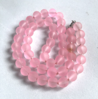 Egyenként csomózott 8mm matt  Rózsakvarc ásványnyaklánc