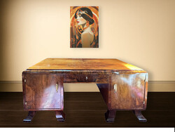 Antik térbe állítható, bauhaus íróasztal ritkaság