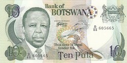 10 pula 1999 Botswana UNC