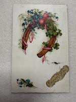 Antik, régi litho  Újévi   képeslap                            -4.