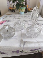 Retro crystal vase, bonbon jar, perfume bottle set for sale!