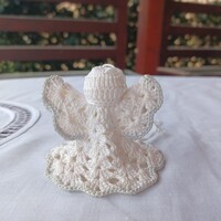 Karácsonyfadísz- horgolt angyal, kézimunka