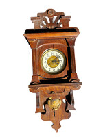 Szecessziós, antik felesütős könyvtáróra falióra