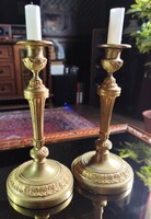 Klasszicista bronz gyertyatartó pár – 19. század első fele