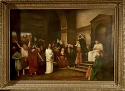 Kiskin György Munkácsy Mihály Christ before Pilate - huge antique copy in a wonderful frame