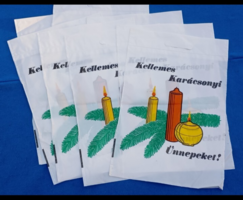 Retro 8 db Karácsonyi ,nem használt vastag reklámtáska