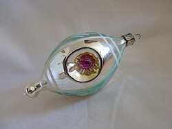 RÉGI ÜVEG KARÁCSONYFADÍSZ - KÜLÖNLEGES REFLEX HAGYMA!