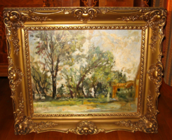 GARANTÁLTAN EREDETI CSODÁS HERMAN  LIPÓT /1884-/ KÉP:  KERT VÉGE 1971