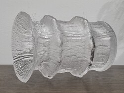 Finn Iittala (Timo Sarpaneva)  jelzett, jégüveg váza