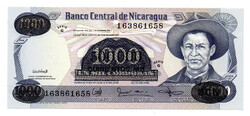 Nicaragua 500000 Cordoba bélyegzés 1000 Cordoba Bankjegyen 1987 P150