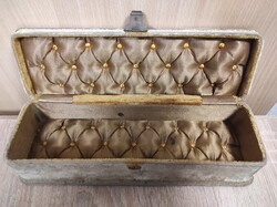 Antik ékszertartó/kesztyűtartó bársony doboz