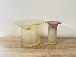 Cilinder alakú üveg váza 2db