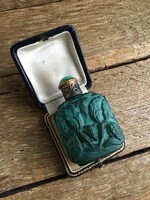 Antik art deco cseh Heinrich Hoffmann-Schlevogt malachit parfümös üveg