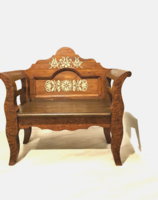 Népi lóca 65 cm karos fa pad, karfás lóca