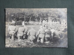 Képeslap,Bukovina régió,Osztrák Magyar hadsereg,katona,honvéd,laktanya,tábori mise, 1917-