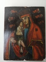 SZŰZ MÁRIA A KIS JÉZUSSAL - ANTIK IKON XVIII. SZ.