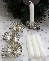Régi gyertyatartó fém csipesz 4db karácsonyfadísz és 4 gyertya