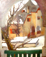 1800-as évekből AUKCIÓS GARANTÁLTAN EREDETI CSODÁS NIKOLITS LÁZÁR / 1824-1889 / KÉP: TÉLI UTCA