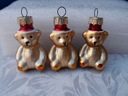 3 db Retro mini karácsonyfa dísz