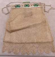 Art deco jade kövekkel ezüst szinházi táska