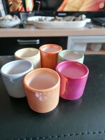 Bodrogkeresztúri lüsztermázas kerámia stampedlis poharak 6 db