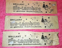 RÉGI német EZÜST Eis-Lametta-HASZNÁLATLAN- karácsonyi ANGYALHAJ eredeti csomagok DARABRA