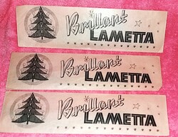 Antik német Brillant Eis-Lametta- RITKA ARANY -HASZNÁLATLAN-karácsonyi dísz eredeti csomagok DARABRA