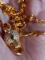 50.8cm Ùj Leopard Jelzett 18k Aranyozásu Nyaklánc