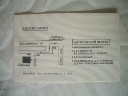 Kövesdi János autófényező mester névjegykártya