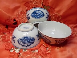 Antik kínai rizses tál,  pudingos tál,  3 db.