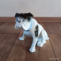Régi Lippelsdorf német porcelán angol bulldog kutya figura