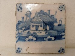 Antik delfti porcelán 18. század kék csempe Delft nr. 85 4567