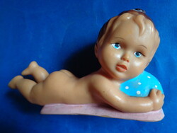Retro ... pancsoló kislány Aradeanca játék figura sípoló csipogó gumi baba