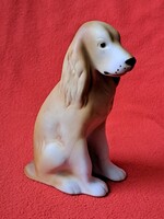 Royal Dux spániel biszkvit porcelán kutya figura