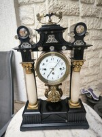 Biedermeier Empire  Kandalló óra asztali óra Negyed ütős naptàras ritka darab ,1860-70,jelzett! Vide