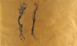 1Y037 Fejér Csaba : Puszta - tusrajz