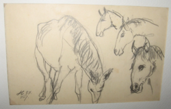 CSODÁS GARANTÁLTAN EREDETI HOLLÓ LÁSZLÓ  /1887-1976 / : LÓ TANULMÁNY 1937