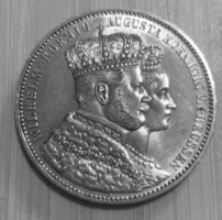 I. Vilmos koronázási ezüst tallér -18,4gr, 33mm átmérő-, 1861, Poroszország