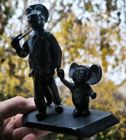 Art Deco Retro fém Orosz Szovjet Orosz  szobor. Krokodil Gena  Cseburuska