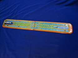 Régi lemezárugyári vasúti játék rakodó vonat pálya