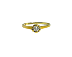 Brill stone yellow gold ring (zal-au110921)