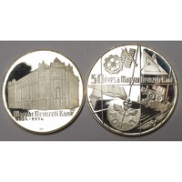 Magyarország,50-100 forint 1974 PP - 50 éves a Magyar Nemzeti Bank - eredeti MNB tokban aUNC+ ezüst 38g640