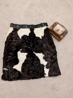 Női M-es téli szoknya , bőr-szőrme , design téli szoknya