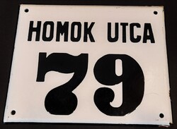 Régi zománcos hászszám tábla, zománctábla