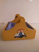 REKESZ - KARI TRESTAKK  - FESTETT FA - NORVÉG  NÉPMŰVÉSZET - 18 x 16 x 12 cm - VINTAGE