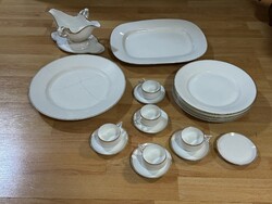 Fischer Emil – Budapest „Donatello” fehér–arany étkészlet, csészekészlettel (kb. 1910–1930)